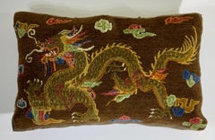 Vintage Hand-Woven Dragon Pillow