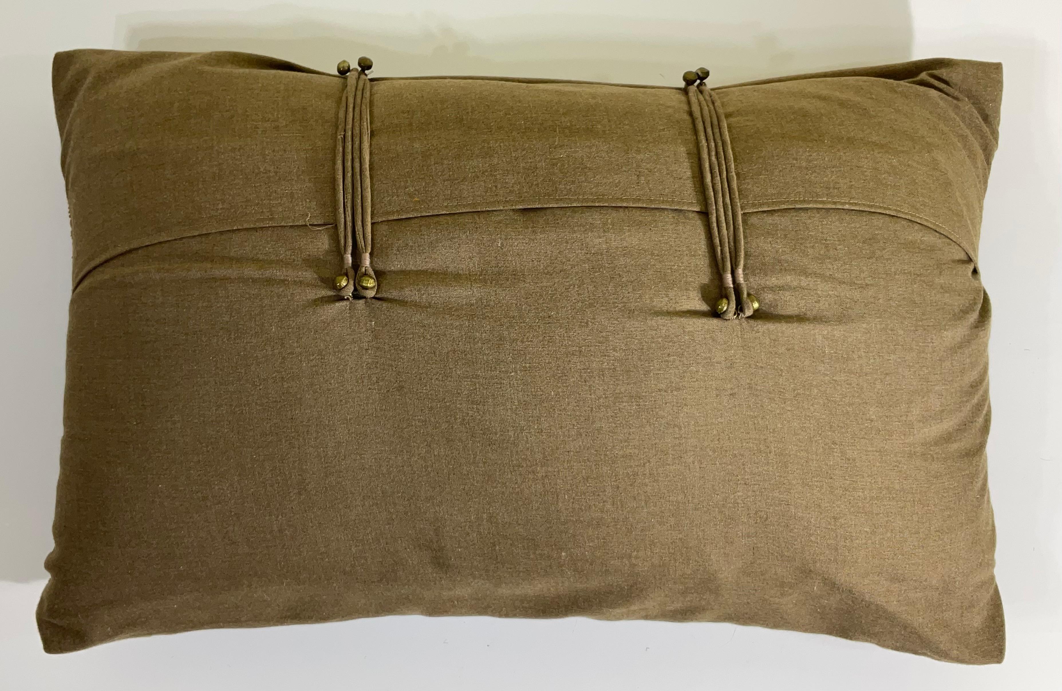 Vintage Hand-Woven Dragon Pillow For Sale 3