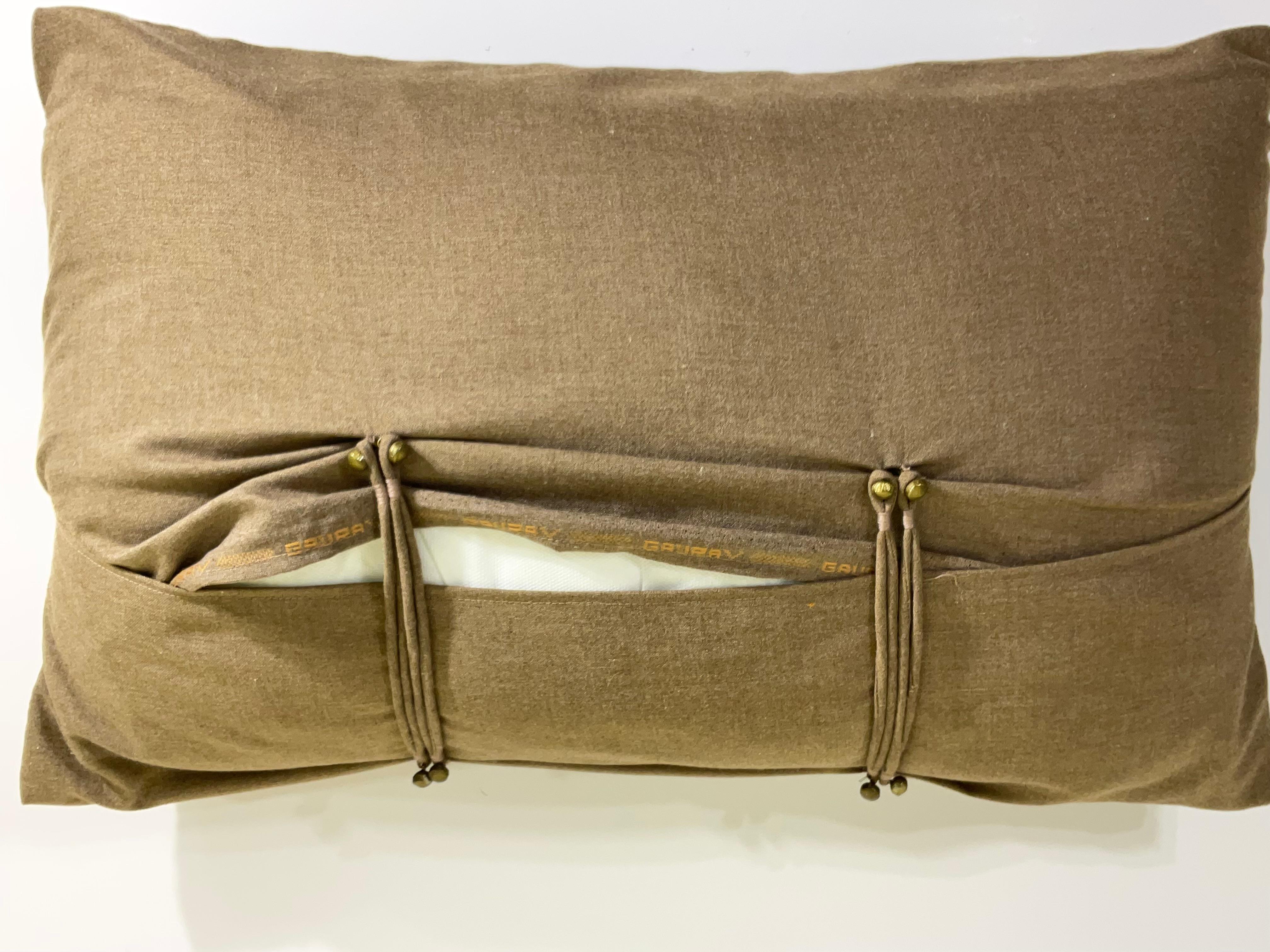 Vintage Hand-Woven Dragon Pillow For Sale 4