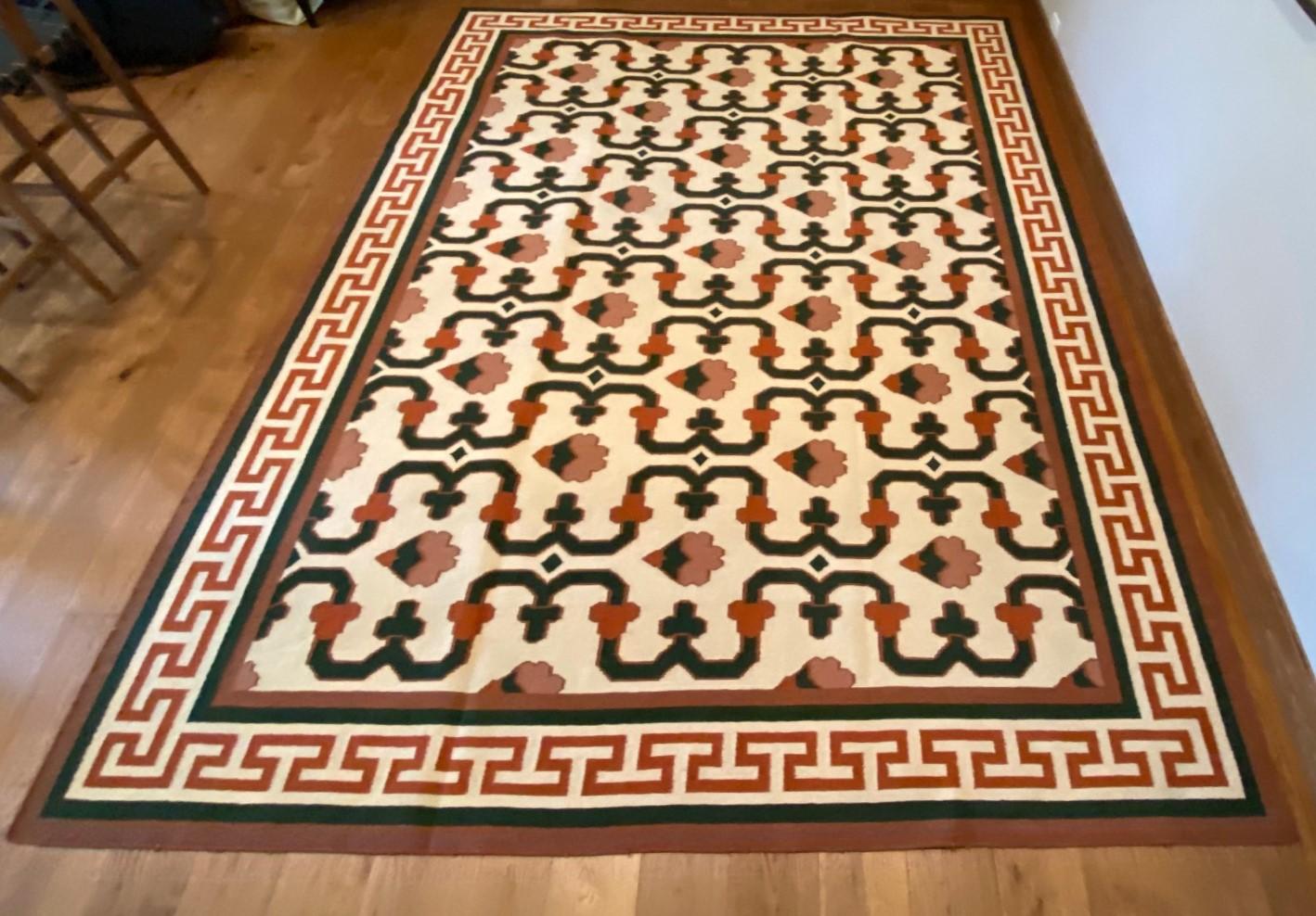greek key border rug