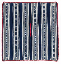 Vintage Hand-woven Ikat Poncho from Central Ecuador