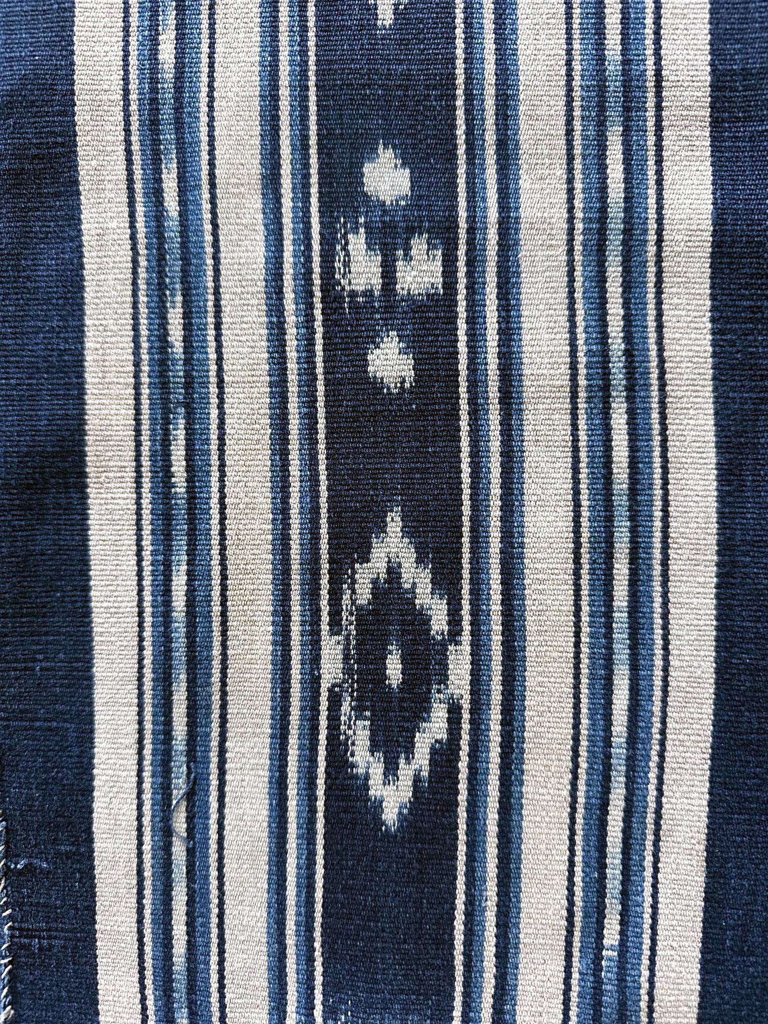 Hand-Woven Vintage Hand-woven Ikat Poncho from Central Ecuador For Sale