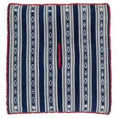 Vintage Hand-woven Ikat Poncho from Central Ecuador