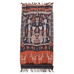 Panneau textile indonésien Ikat tissé à la main