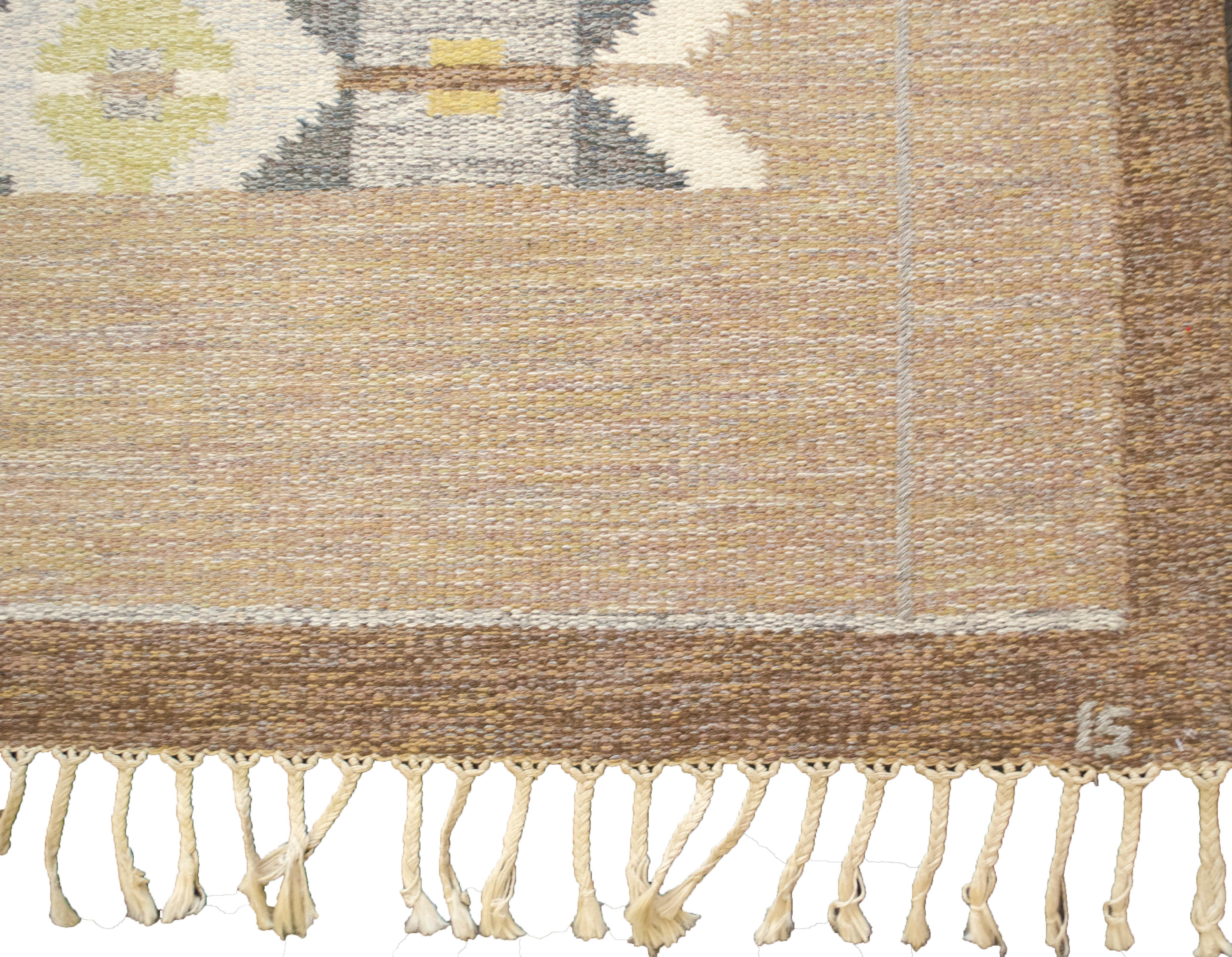 Ingegerd Silow Schwedischer Teppich, handgewebt (Moderne der Mitte des Jahrhunderts) im Angebot