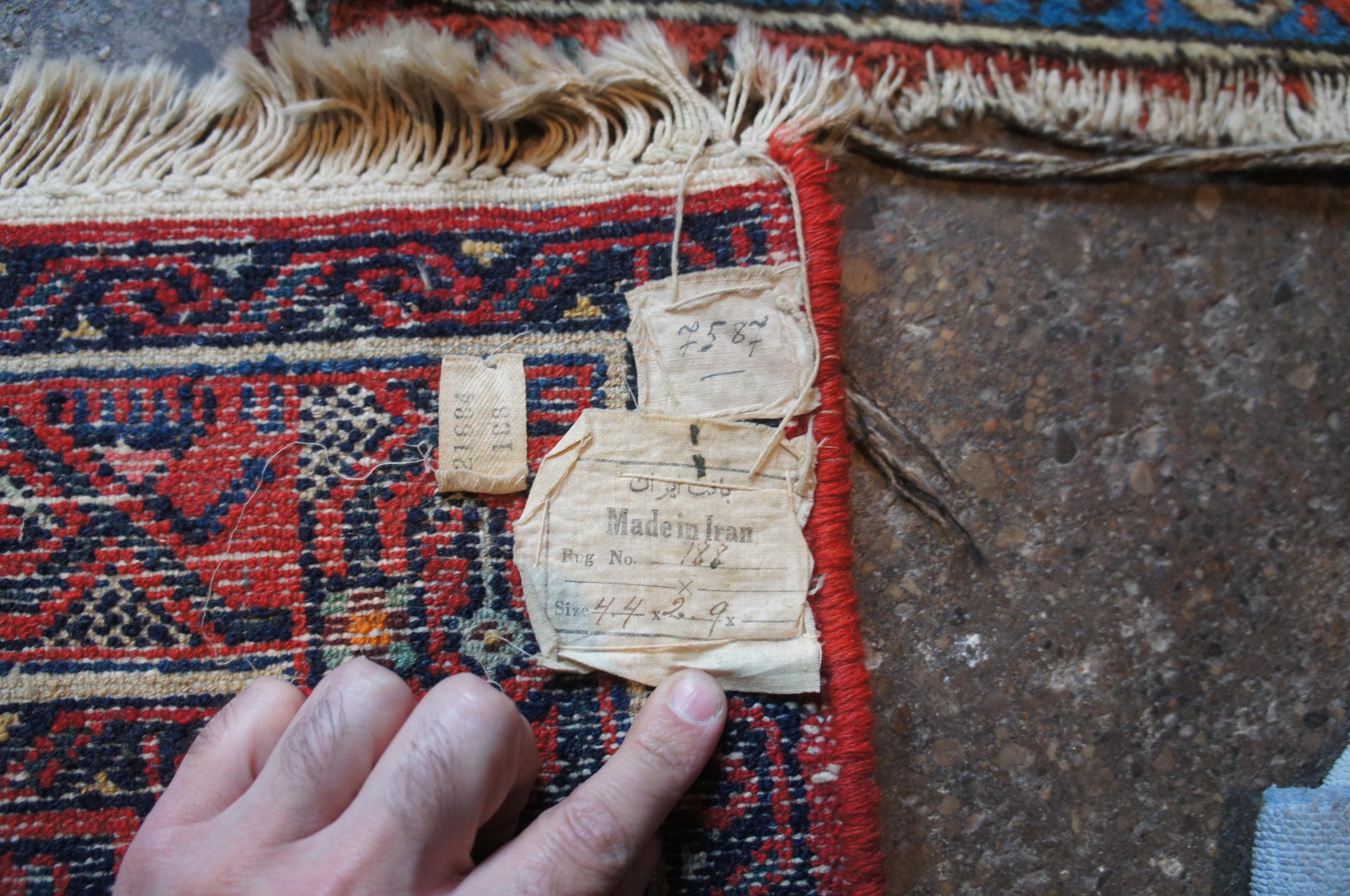 Vintage Hand Woven Iranian Bidjar Floral Wool Area Rug Carpet Persian For Sale 6