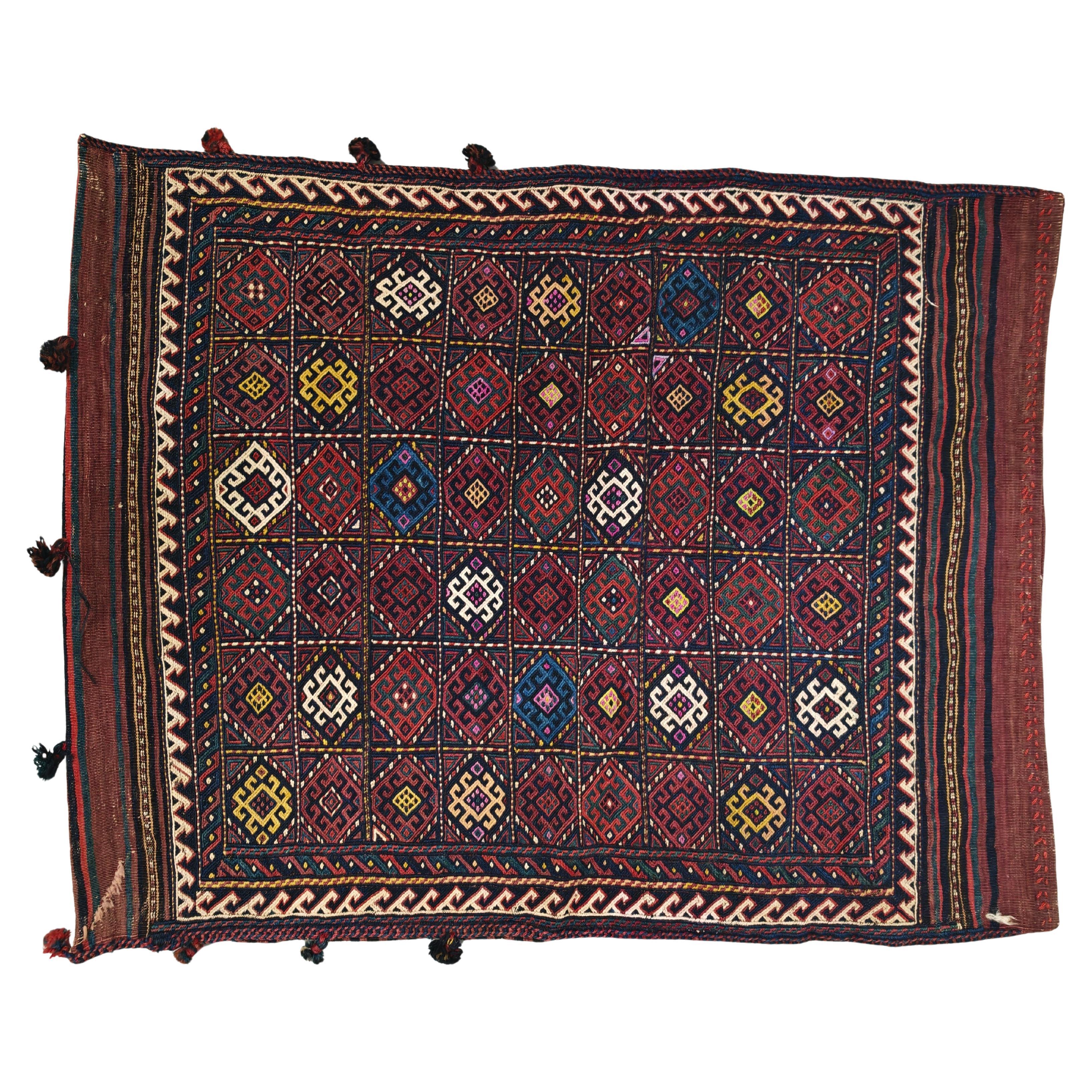 Chuval kurde vintage tissé à la main ou sac/case pour coussin de sol