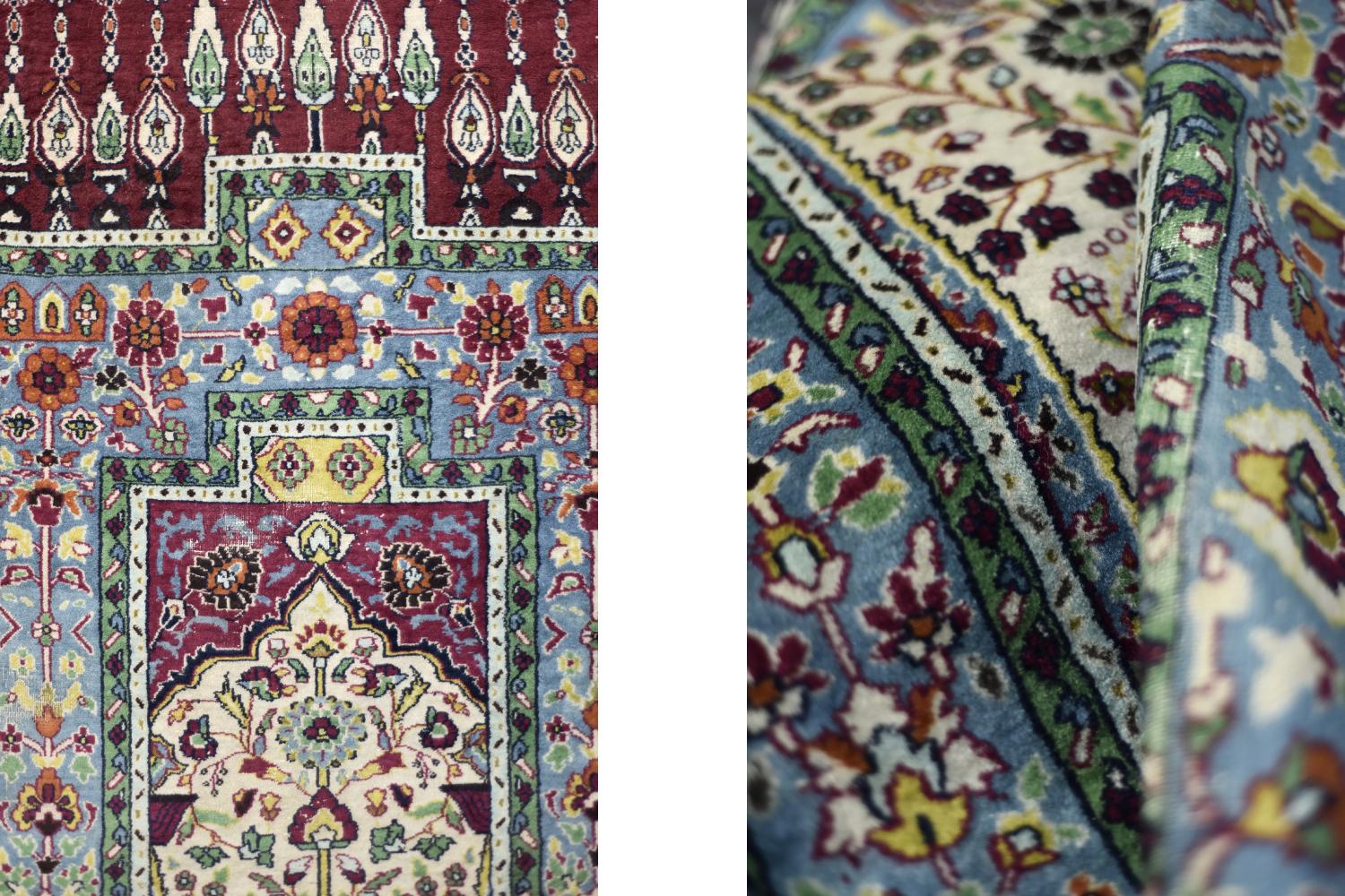 Persian Vintage Hand-Woven Middle Eastern Oriental Baluch Prayer Rug, 1960s For Sale