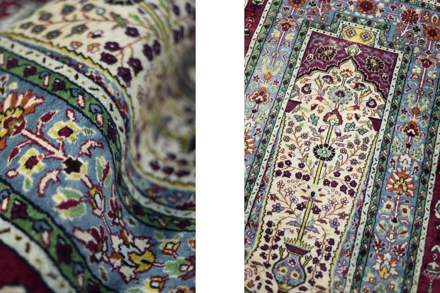 Vintage Hand-Woven Middle Eastern Oriental Baluch Prayer Rug, 1960s In Good Condition For Sale In Warszawa, Mazowieckie