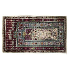 Vintage Hand-Woven Middle Eastern Oriental Baluch Prayer Rug, 1960s