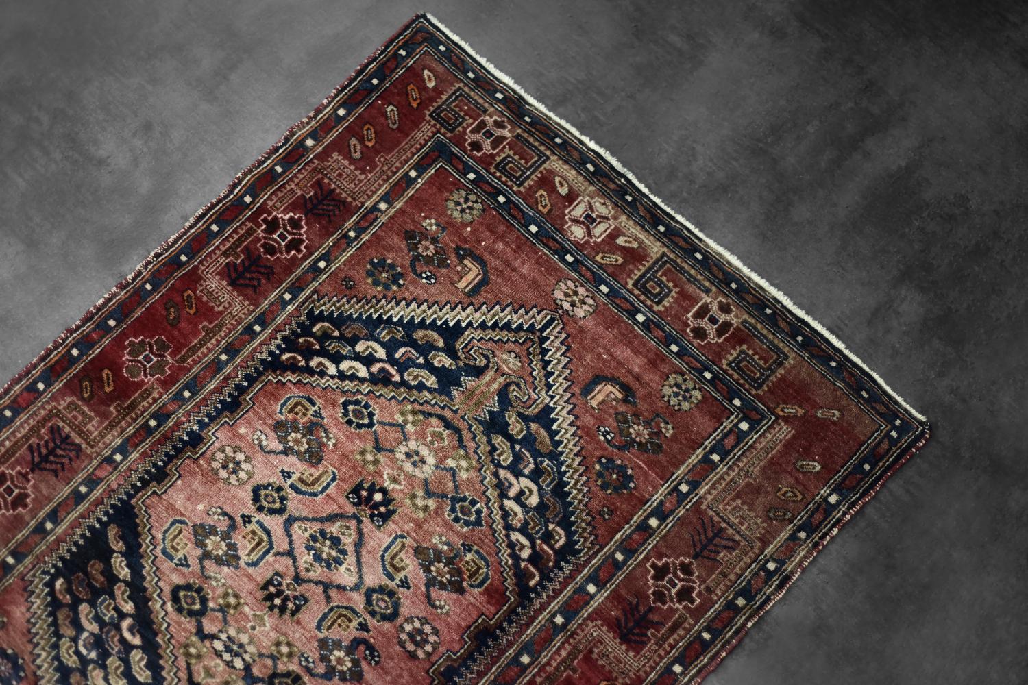 Tappeto orientale Hamadan Kamse d'epoca, tessuto a mano, anni '60 in vendita 6