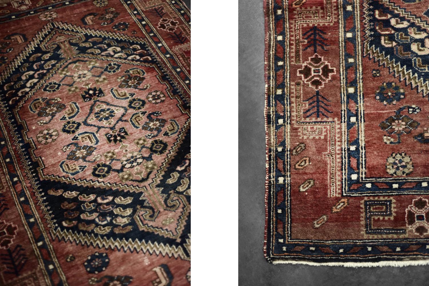 Tappeto orientale Hamadan Kamse d'epoca, tessuto a mano, anni '60 In condizioni buone in vendita a Warszawa, Mazowieckie