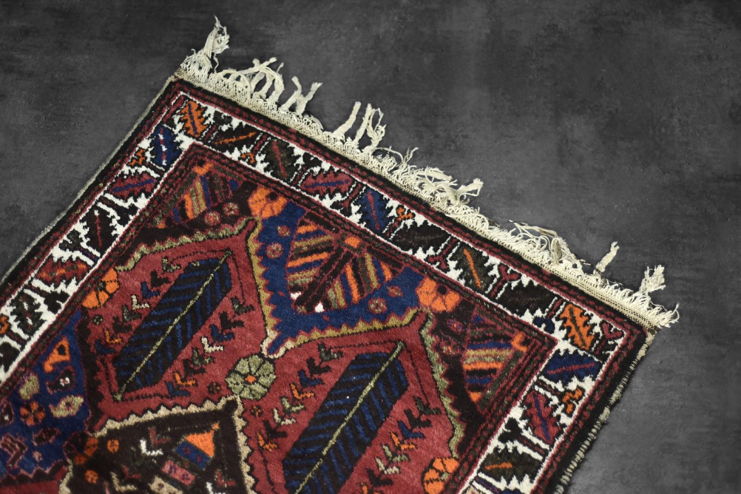 Handgewebter orientalischer Hamadan-Teppich aus dem Nahen Osten, 1960er Jahre, Vintage im Angebot 3