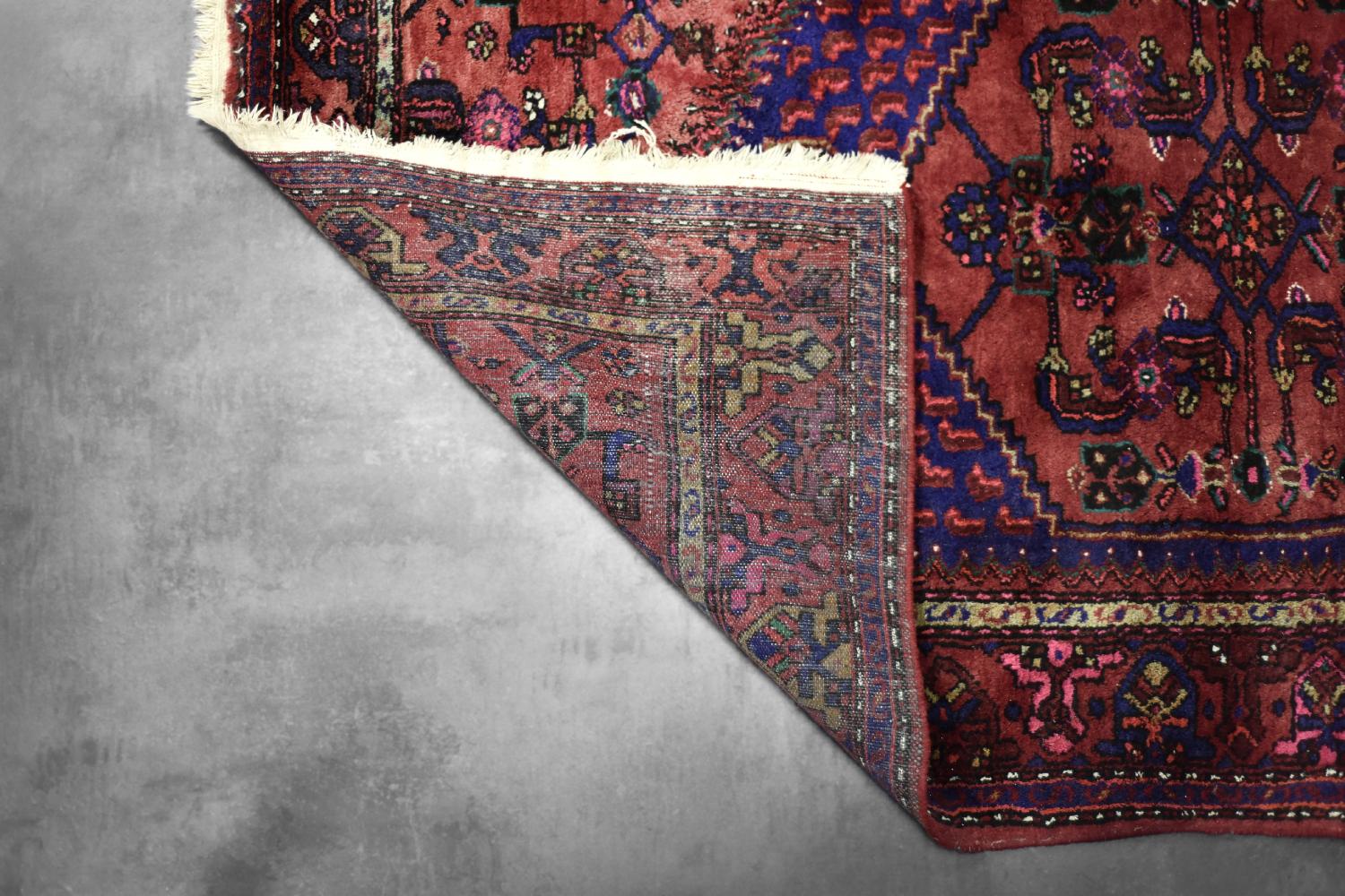 Vintage Hand-Woven Middle Eastern Oriental Hamadan Rug, 1960s For Sale 5