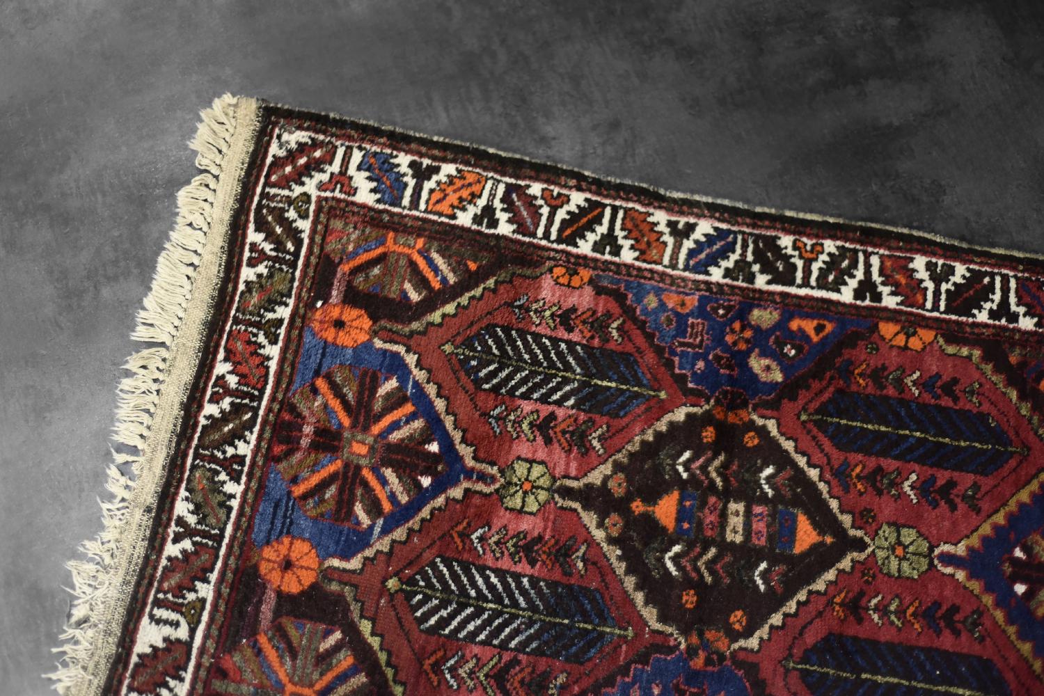 Handgewebter orientalischer Hamadan-Teppich aus dem Nahen Osten, 1960er Jahre, Vintage im Angebot 5