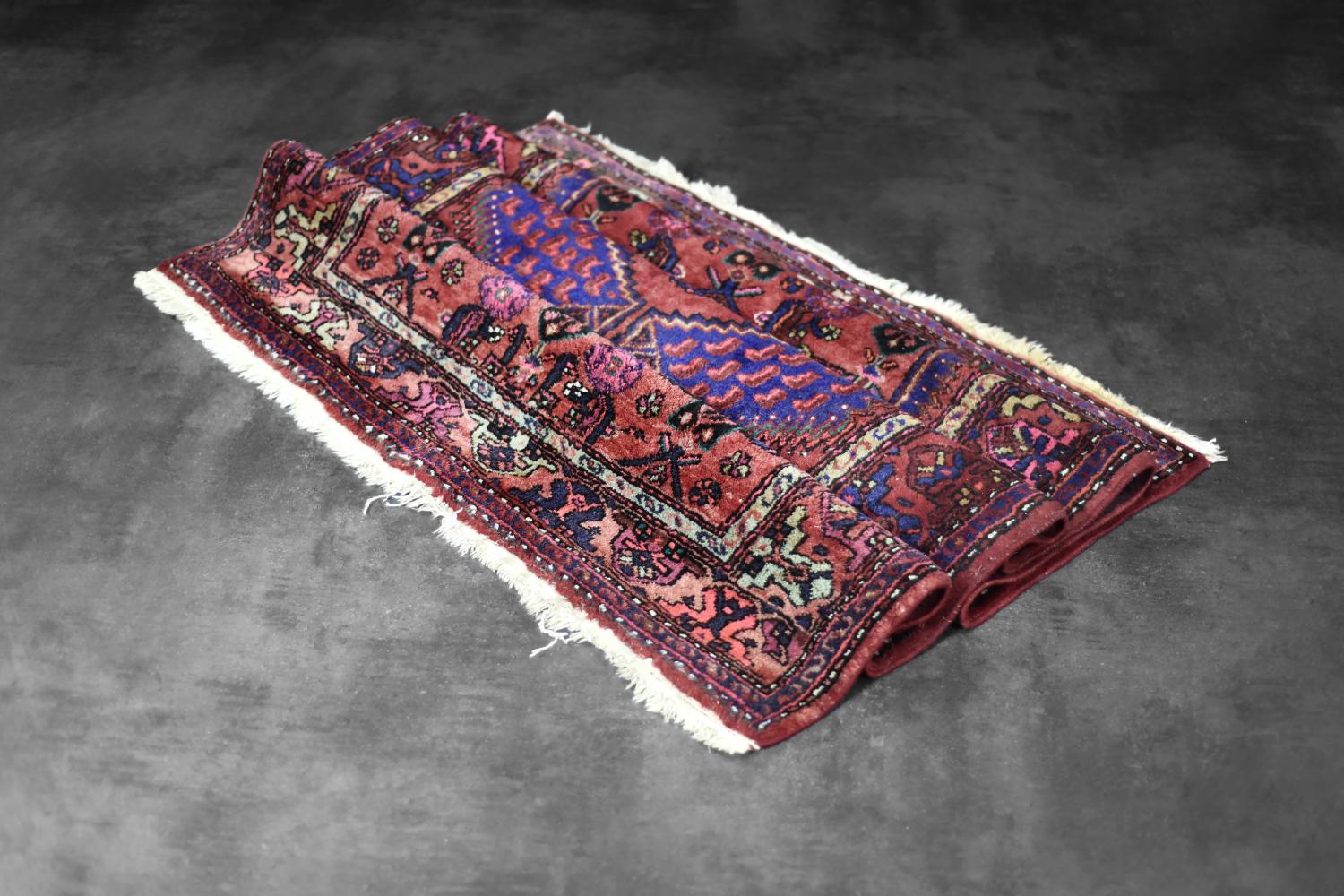 Vintage Hand-Woven Middle Eastern Oriental Hamadan Rug, 1960s For Sale 6