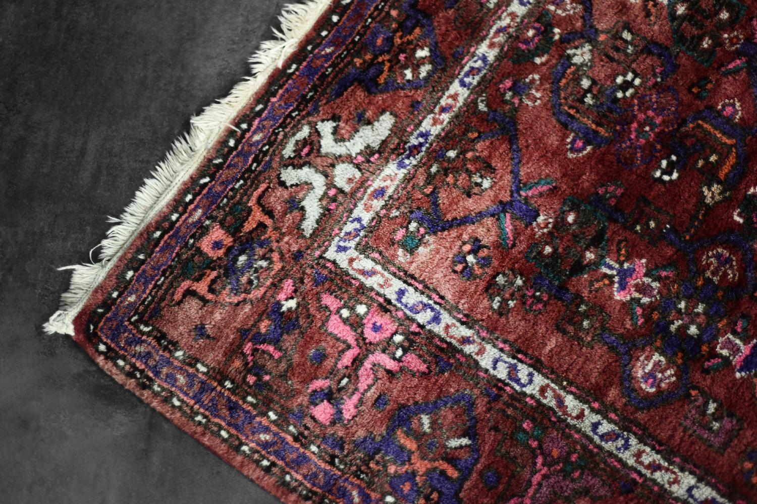 Mid-20th Century Vintage Hand-Woven Middle Eastern Oriental Hamadan Rug, 1960s For Sale
