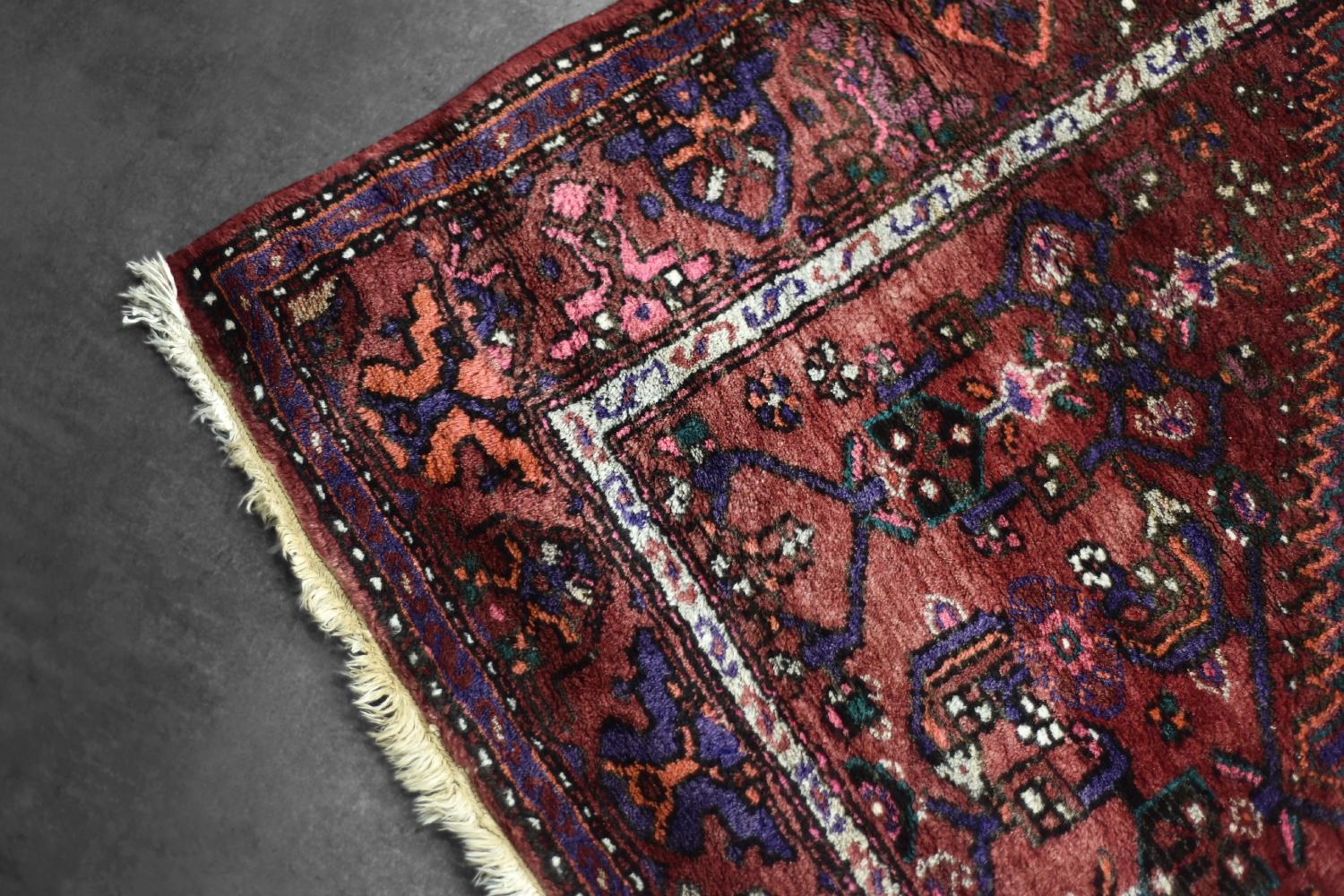 Wool Vintage Hand-Woven Middle Eastern Oriental Hamadan Rug, 1960s For Sale