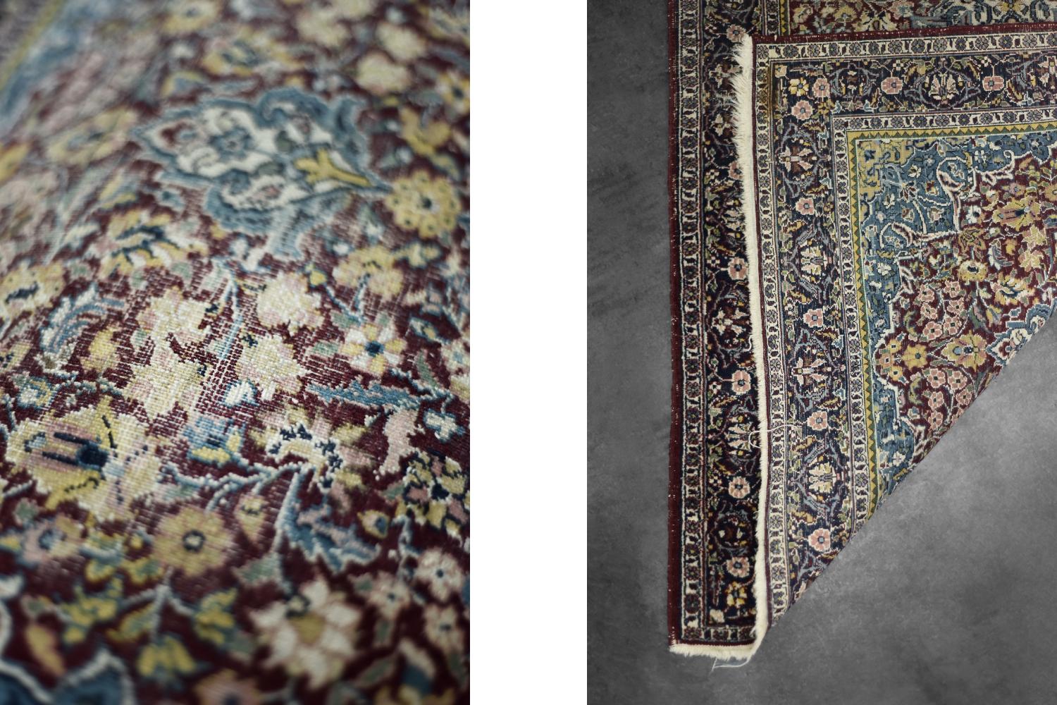 Mid-20th Century Vintage Hand-Woven Middle Eastern Oriental Isfahan Rug, 1940s For Sale