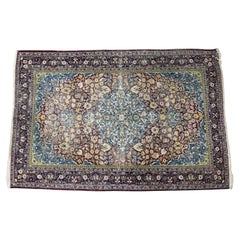 Vintage Hand-Woven Middle Eastern Oriental Isfahan Rug, 1940s