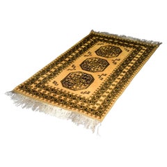 Vintage Hand-Woven Oriental Afghan Gold Ersari Rug, 1930s