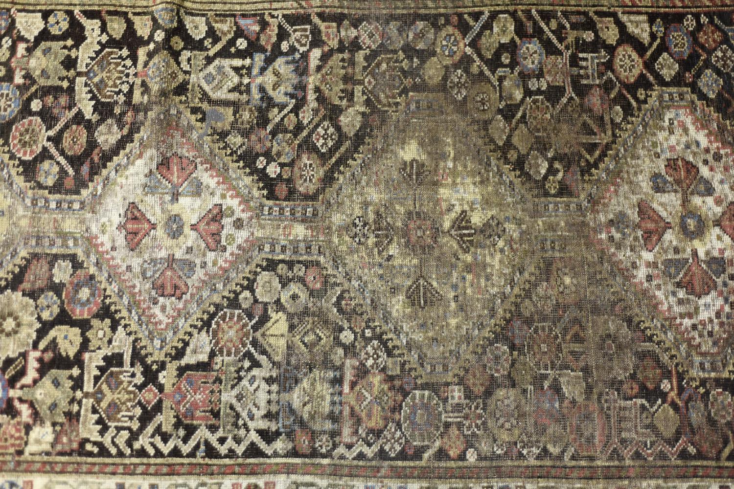 Vintage Hand-Woven Oriental Long Nomadic Qashqai Rug, 1920s in vendita 3