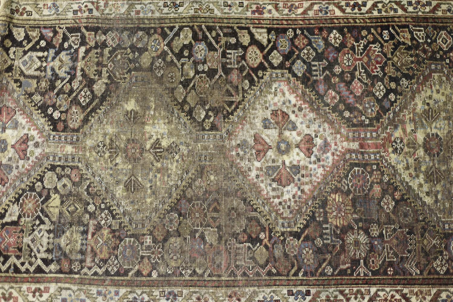 Vintage Hand-Woven Oriental Long Nomadic Qashqai Rug, 1920s in vendita 4