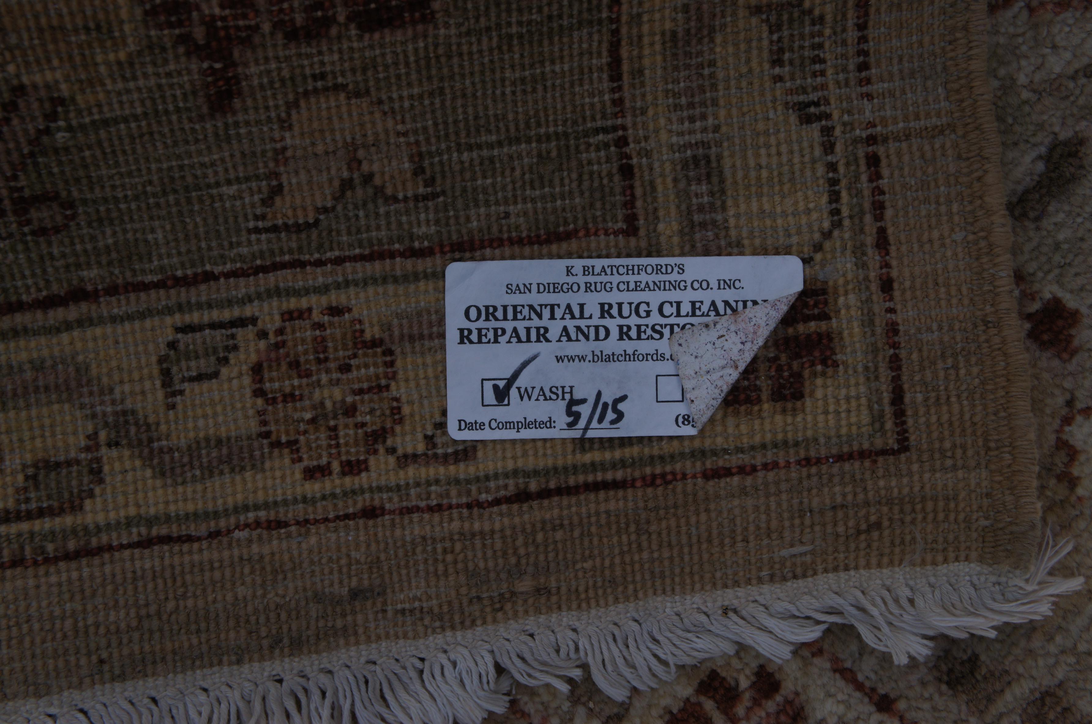 Hand Woven Pakistani Peshawar Red & Beige Floral Carpet Wool Area Rug 8' x 10' For Sale 8