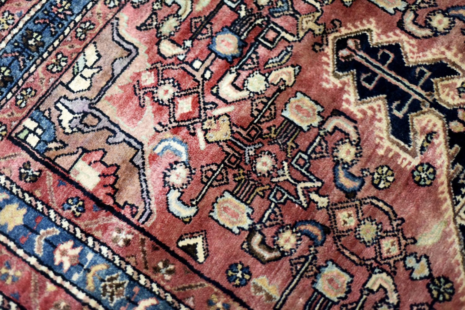 Vintage Hand-Woven Oriental Zanjan Hamadan Rug, Middle Eastern, 1960s For Sale 3