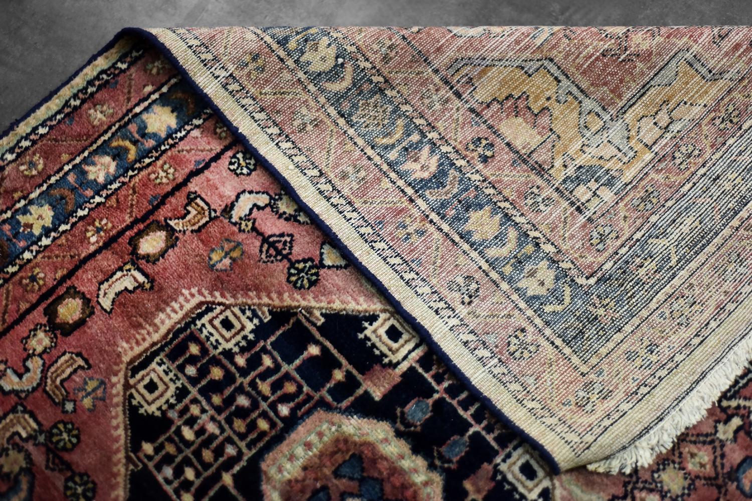 Vintage Hand-Woven Oriental Zanjan Hamadan Rug, Middle Eastern, 1960s For Sale 4