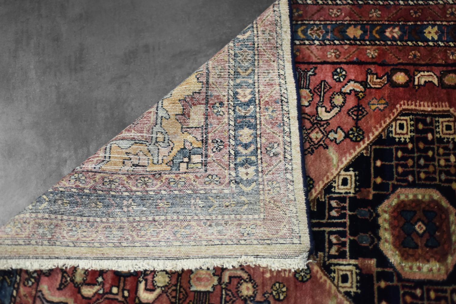 Vintage Hand-Woven Oriental Zanjan Hamadan Rug, Middle Eastern, 1960s For Sale 5