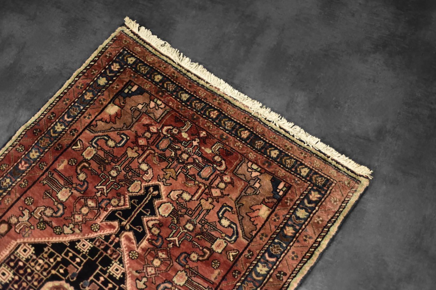 Vintage Hand-Woven Oriental Zanjan Hamadan Rug, Middle Eastern, 1960s For Sale 6