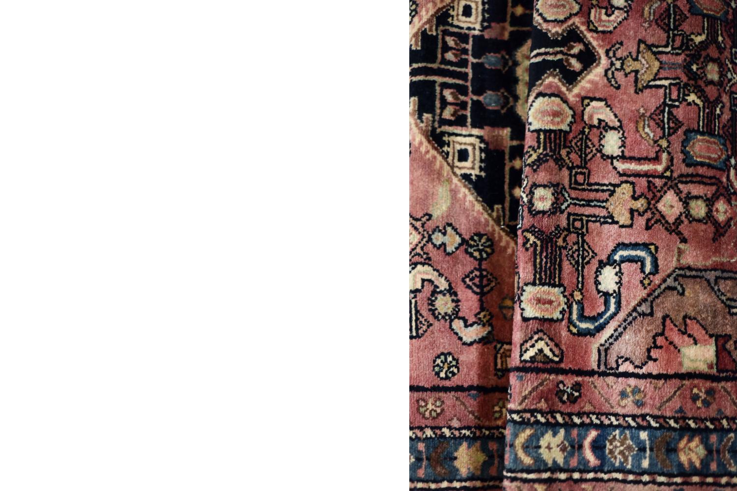 Vintage Hand-Woven Oriental Zanjan Hamadan Rug, Middle Eastern, 1960s For Sale 8