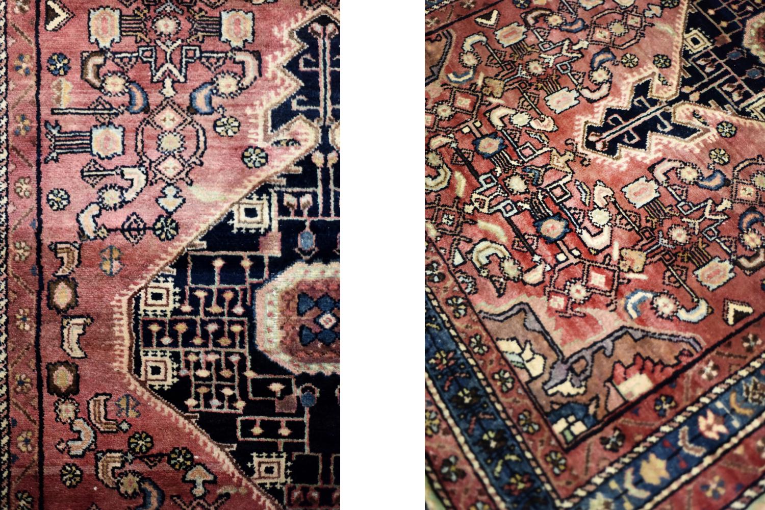 Other Vintage Hand-Woven Oriental Zanjan Hamadan Rug, Middle Eastern, 1960s For Sale