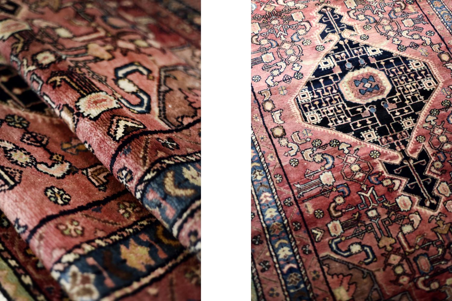 Unknown Vintage Hand-Woven Oriental Zanjan Hamadan Rug, Middle Eastern, 1960s For Sale