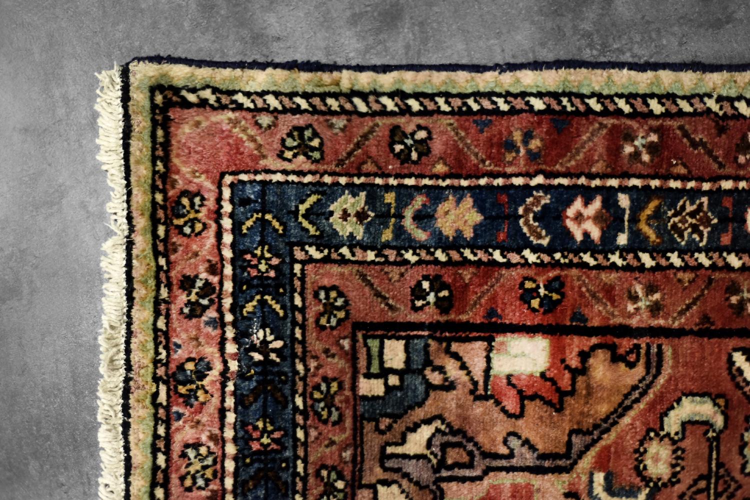 Mid-20th Century Vintage Hand-Woven Oriental Zanjan Hamadan Rug, Middle Eastern, 1960s For Sale
