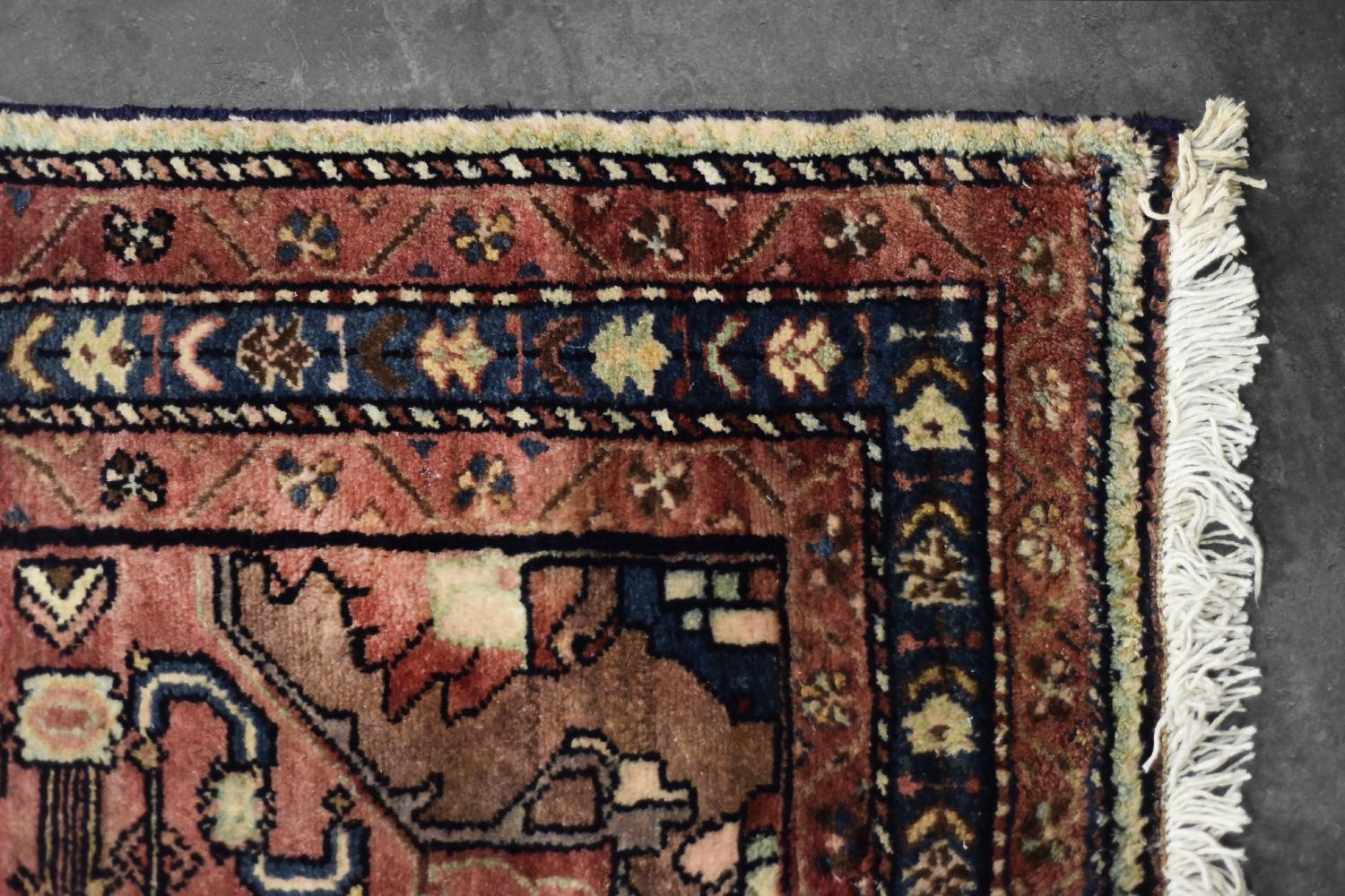 Vintage Hand-Woven Oriental Zanjan Hamadan Rug, Middle Eastern, 1960s For Sale 1