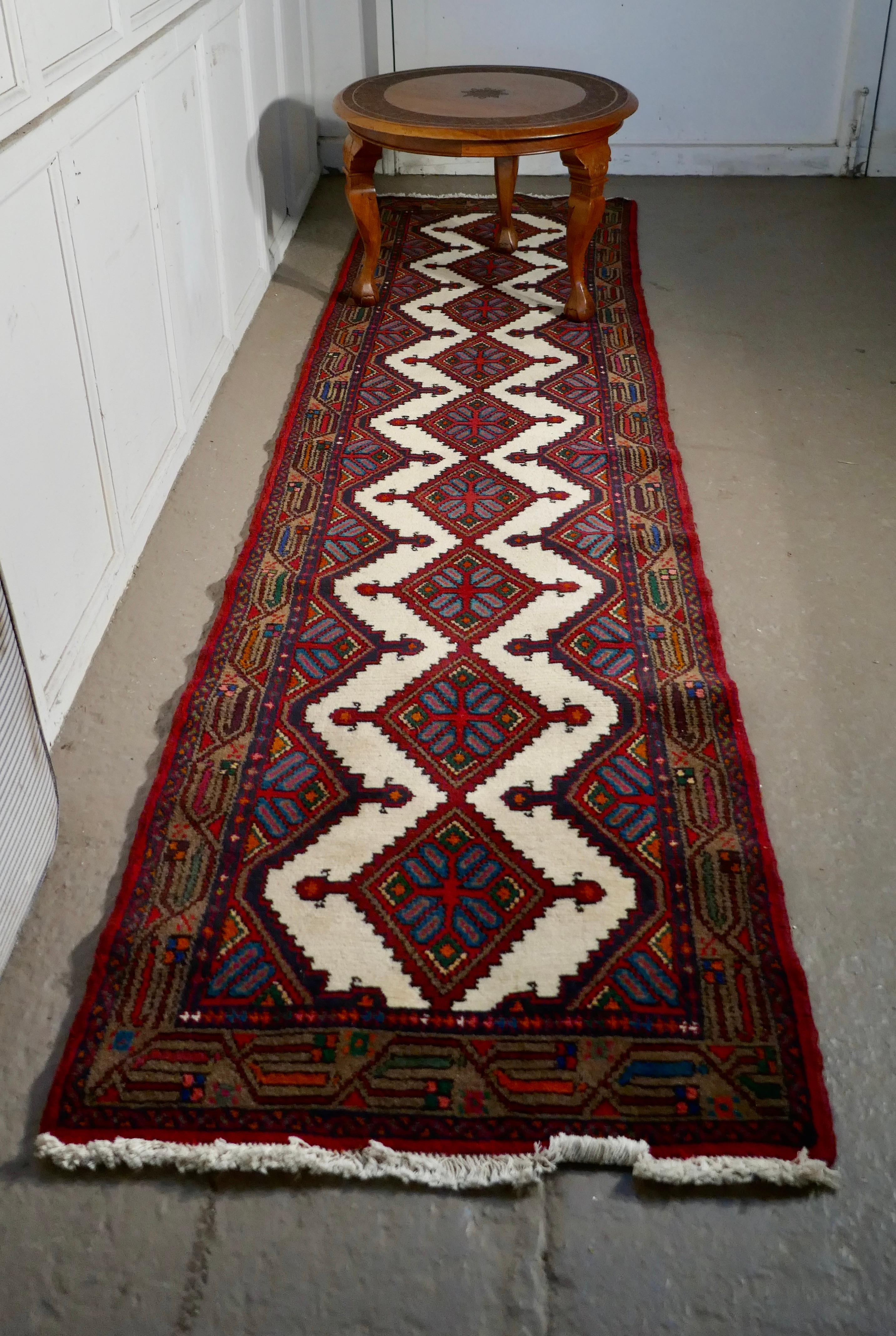 Wool Vintage Hand Woven Persian, Carpet Runner For Sale