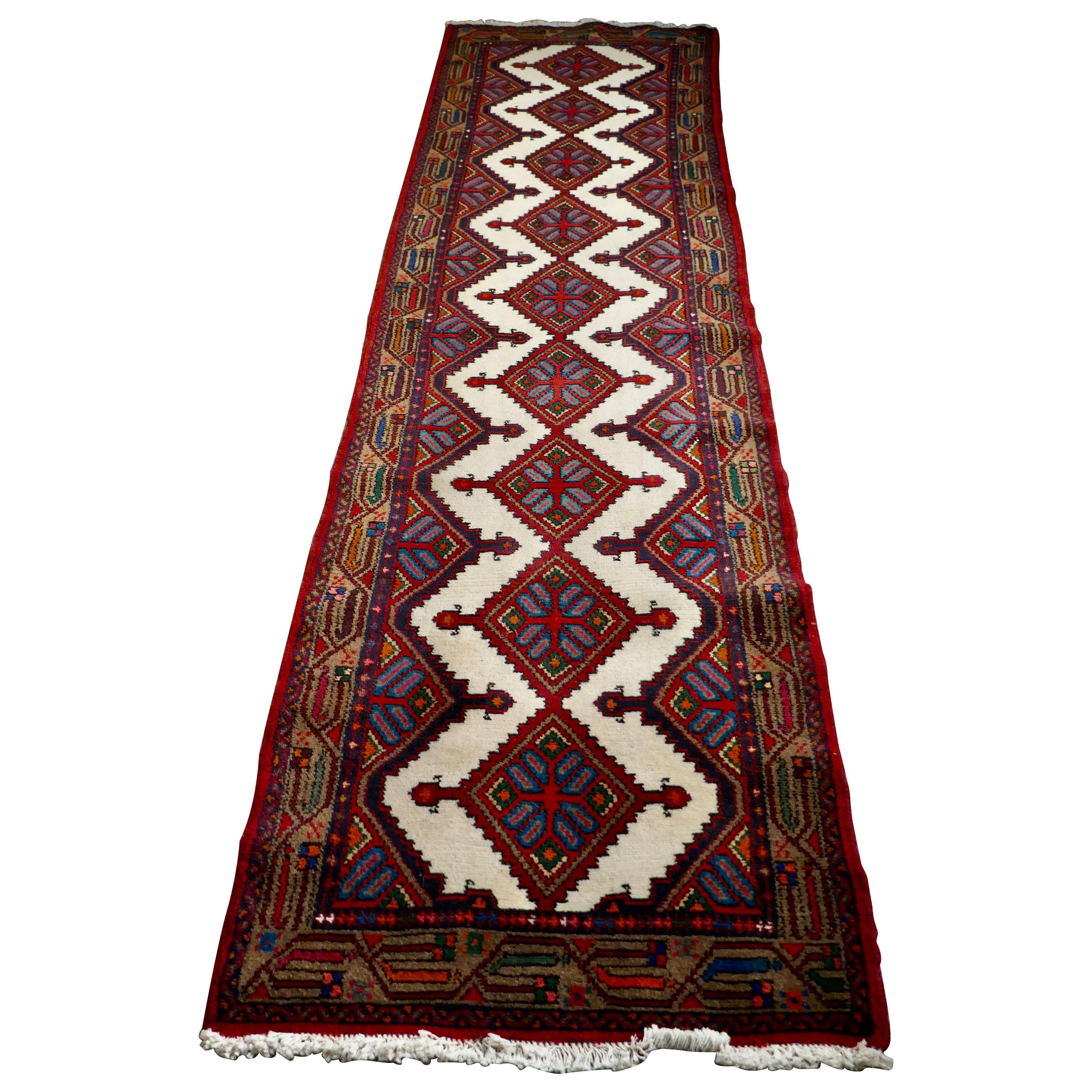Vintage Hand Woven Persian, Carpet Runner For Sale