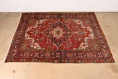 Vintage Hand-Woven Persian Heriz Room Size Wool Area Rug