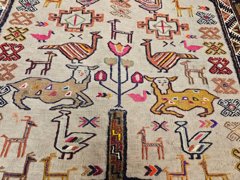 Tapisserie vintage en laine - Marchand d'Oublis