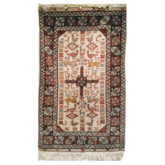 Antique Hand-Woven Persian Qashqai Tribal Tapestry in Tree of Life Pattern