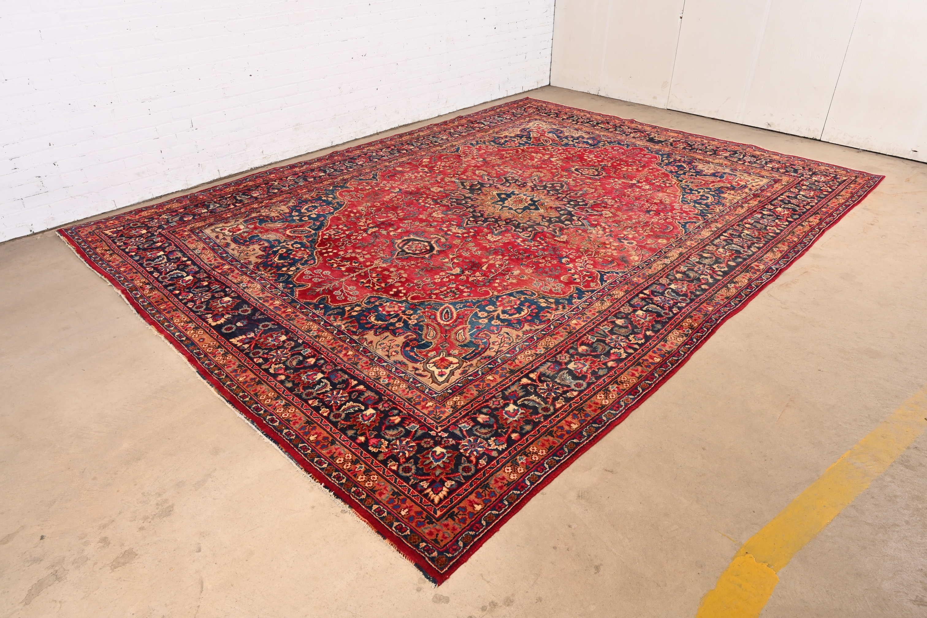 Islamico Tappeto persiano Tabriz Vintage tessuto a mano in lana per la stanza in vendita