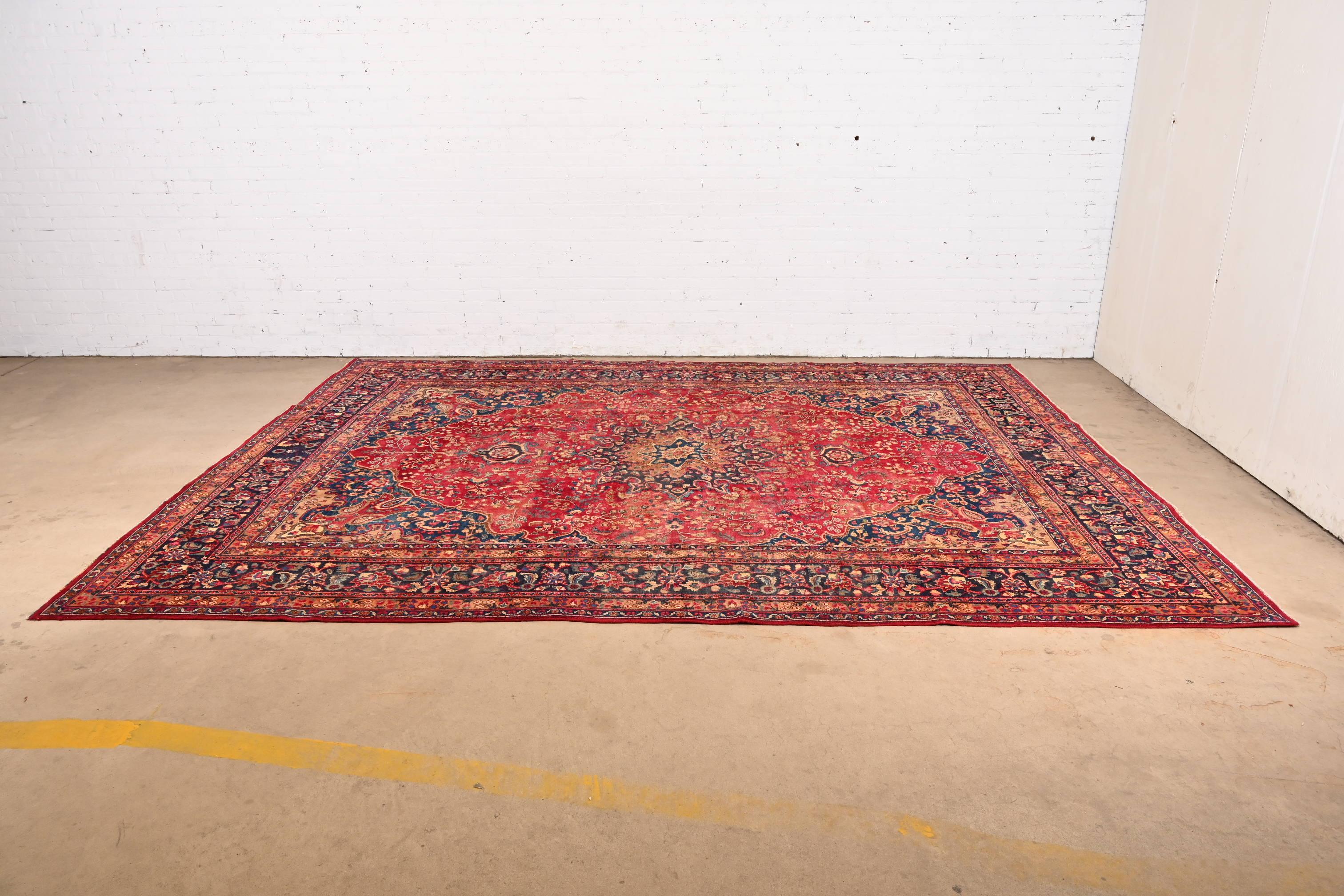 Sconosciuto Tappeto persiano Tabriz Vintage tessuto a mano in lana per la stanza in vendita