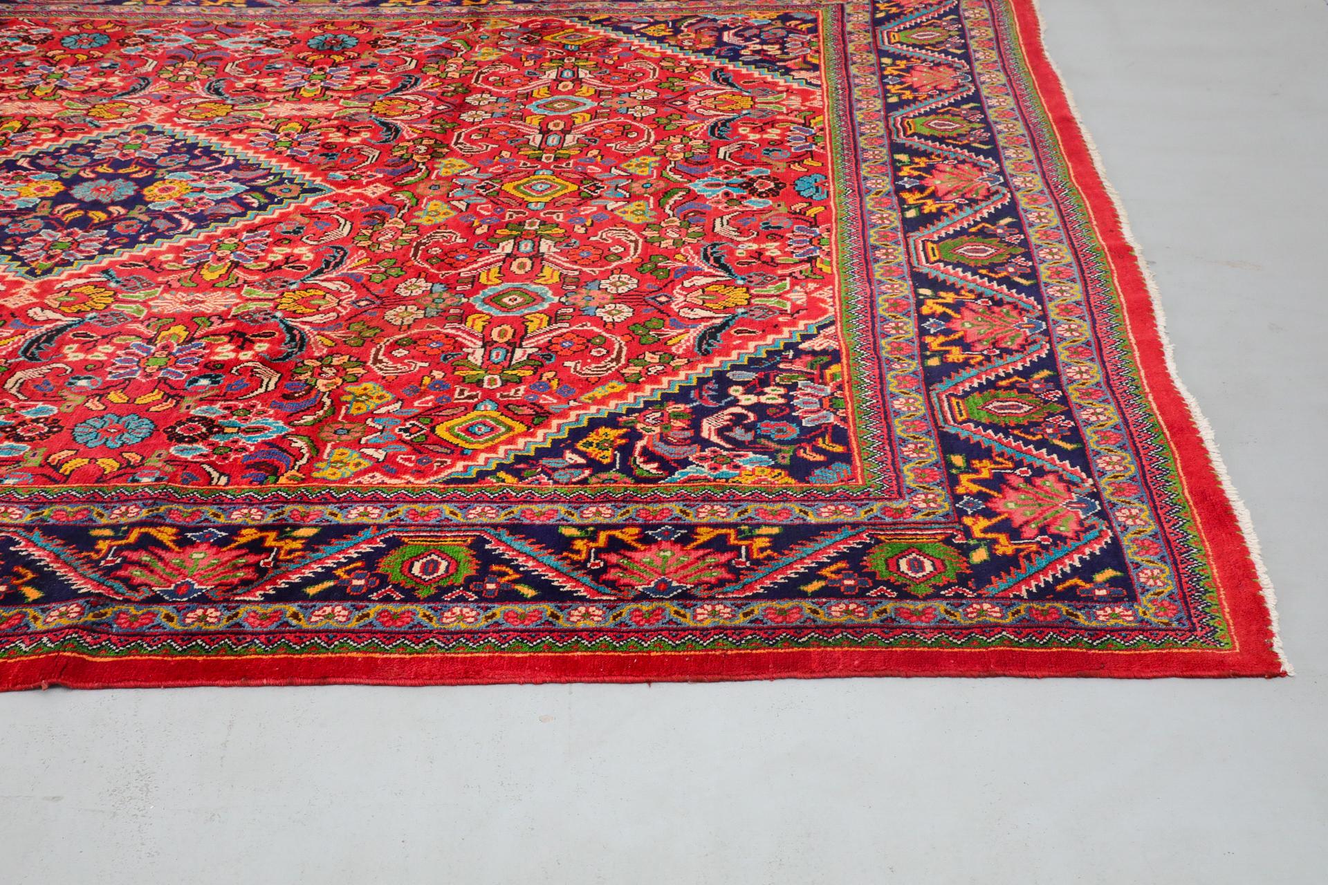 Tapis persan Tabriz tissé à la main, 10' x 13' en vente 4