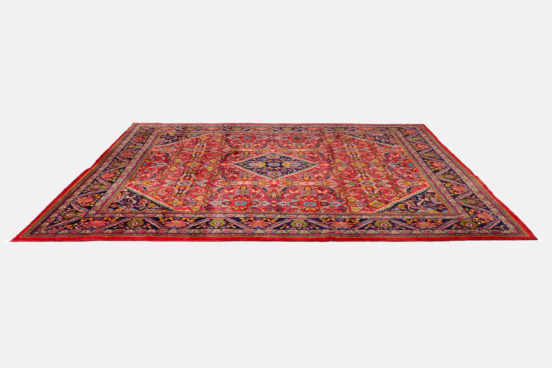 Tapis persan Tabriz tissé à la main, 10' x 13' Bon état - En vente à Los Angeles, CA