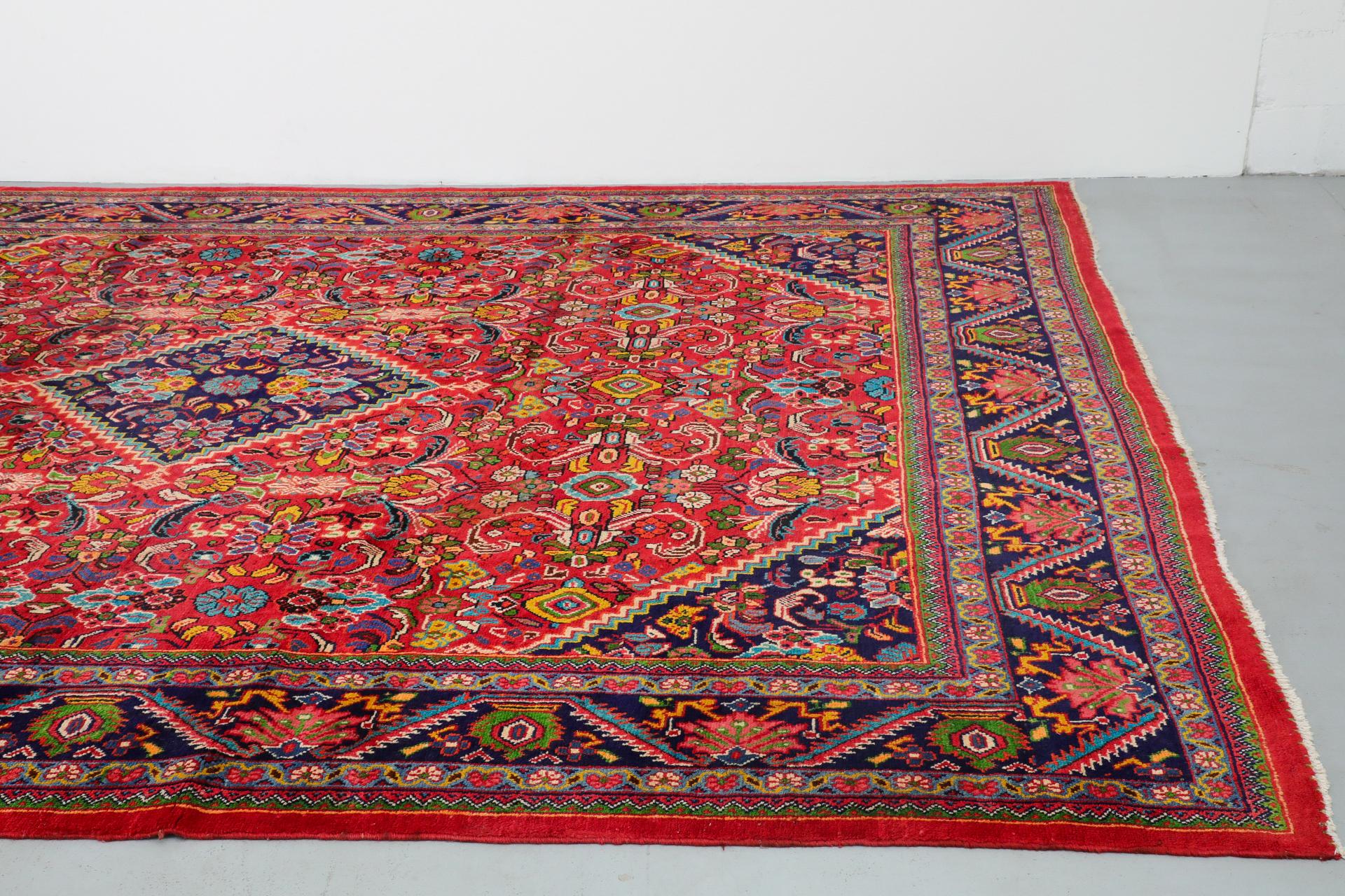 Laine Tapis persan Tabriz tissé à la main, 10' x 13' en vente