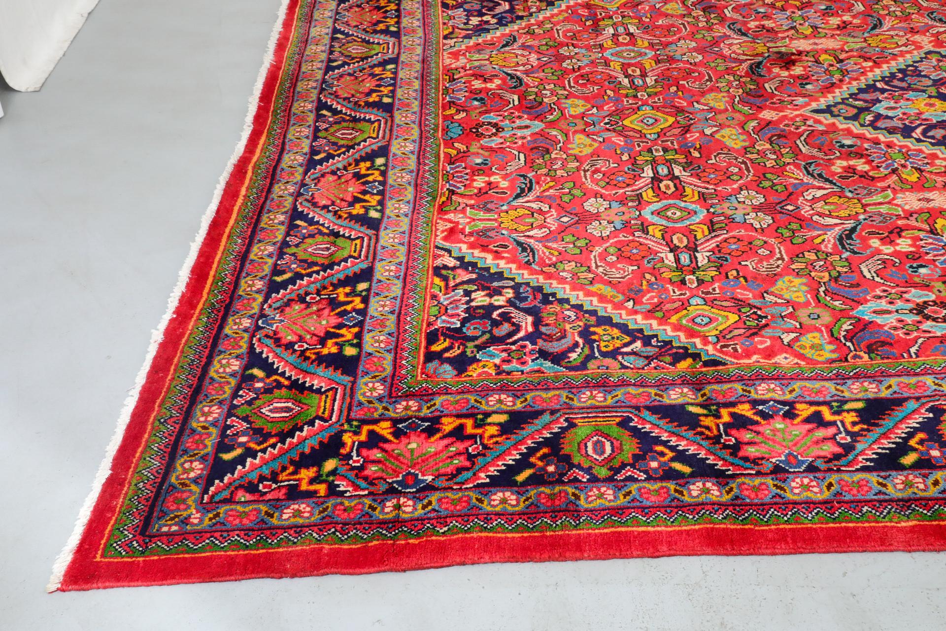 Tapis persan Tabriz tissé à la main, 10' x 13' en vente 2