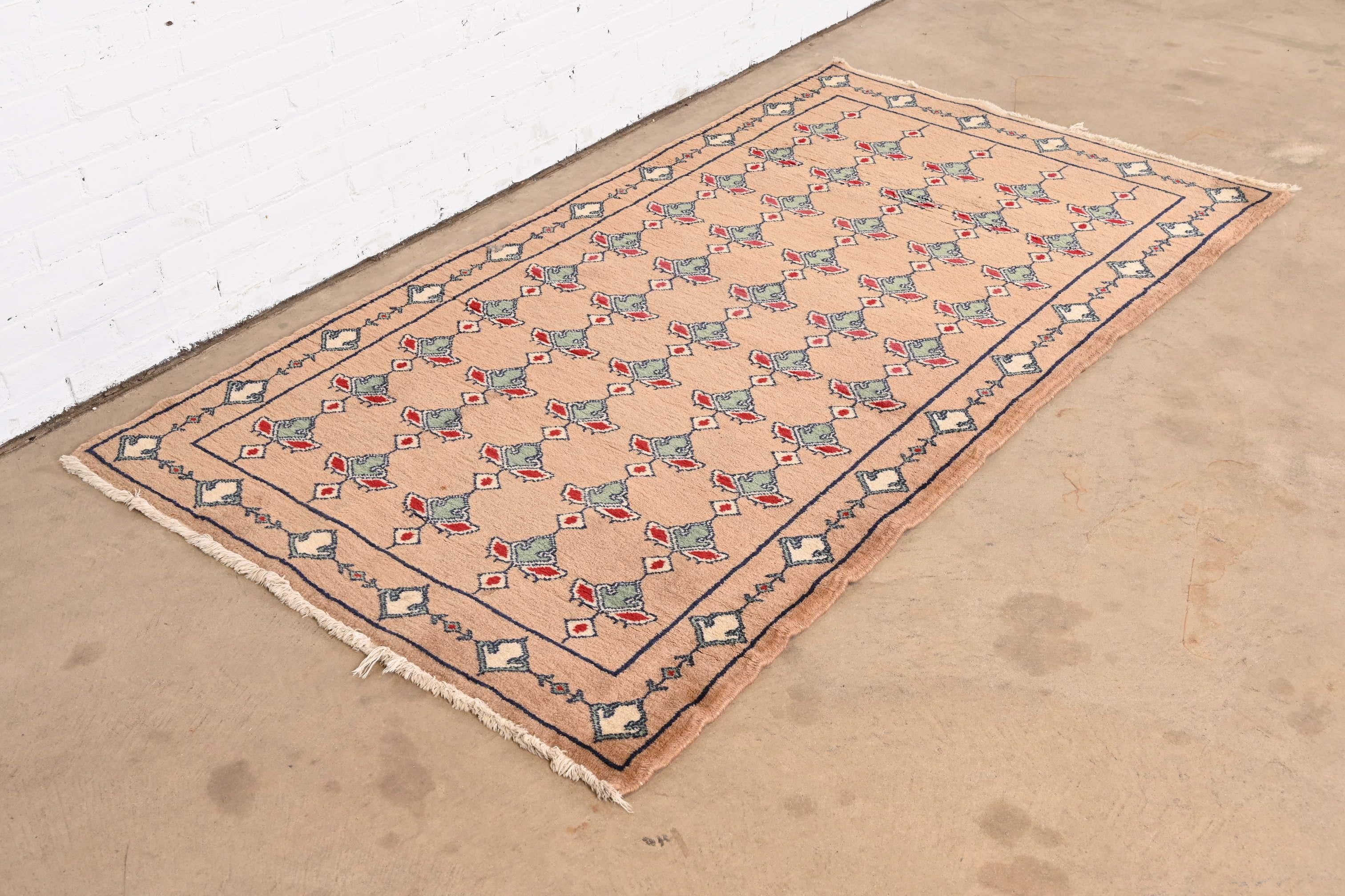 Mid-Century Modern Vintage Hand-Woven Persian Wool Area Rug