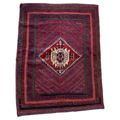 Vintage Hand-Woven Small Afghan Rug, 1960s